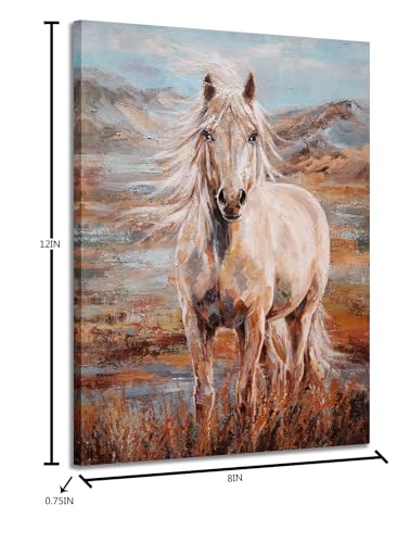 Image of Yihui Arts Vintage Horse Pictures - Rustic Farmhouse Canvas Wall Art for Modern Contemporary Decor