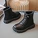 hozihqiong Girls Ankle Boots Fall Winter Fashion Side Zipper Lace Up Combat Shoes Trendy Chelsea Booties