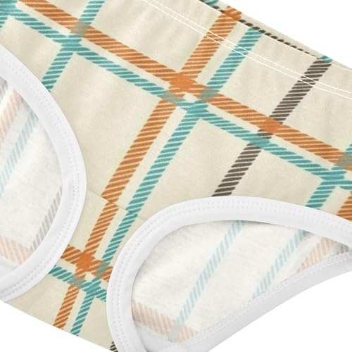 Girls' Brief Panties Breathable Underwear for Toddler Colorful Grid Plaid Material4