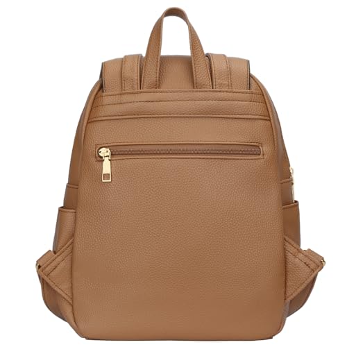 Image of KKXIU Trendy Leather Backpack Purse for Women and Ladies Shoulder Travel Daypacks Bags (A-Brown)