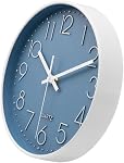 WISKALON Horloge murale moderne simple 10Inch Horloge Murale Silent Blue Clock Batterie Operated for Kids Salon Chambre Bureau de cuisine