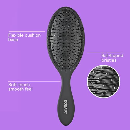 Conair Detangling Hair Brush Set, Wet or Dry Hair, 3-Pack - image 2