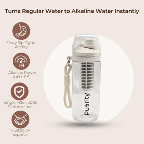 Image of Alkaline Xpert Filter Water Bottle 500ML | Get Balanced pH level>9 | BPA-free Tritan Material