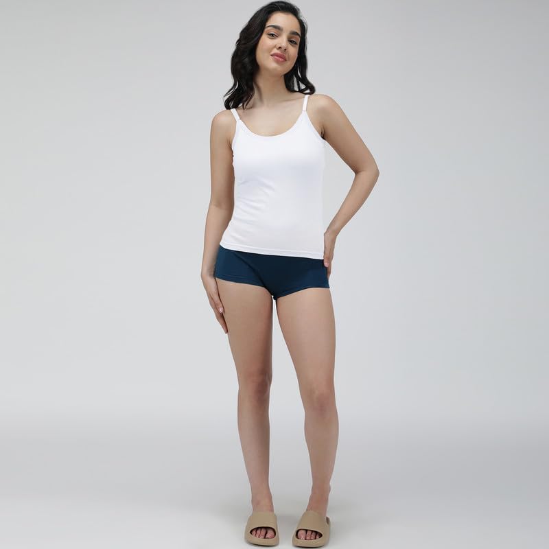 Image of Amul Comfy Cotton Adjustable Slips|Camisole|Pack of 3| Innerwear for Women(Assorted Colours May Vary)