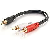 C2G 03161 Value Series One RCA Mono Male to Two RCA Stereo Male Y-Cable, Black (6 Inches)