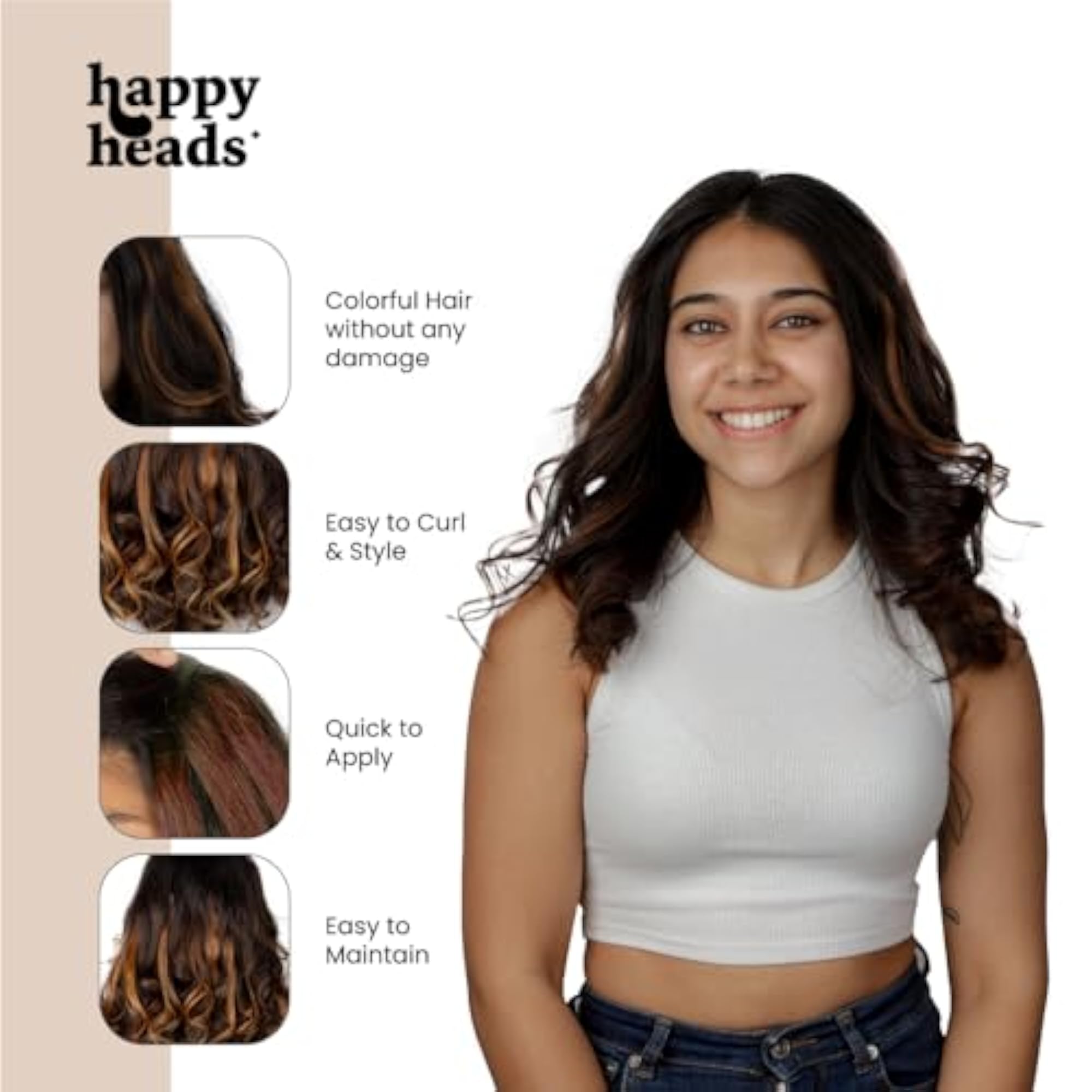 Clip in Colour Streaks, Ombre Mocha Brown Hair Extensions