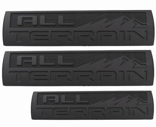 Image of Set 3 Pcs All Terrain Door Tailgate Letter Nameplate Emblem 3D Badge Replacement for All Terrain (Matte Black)