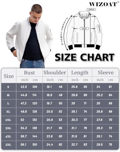 Wizoat Mens Casual Jacket Lightweight Jacket Varsity Coat thumb #5