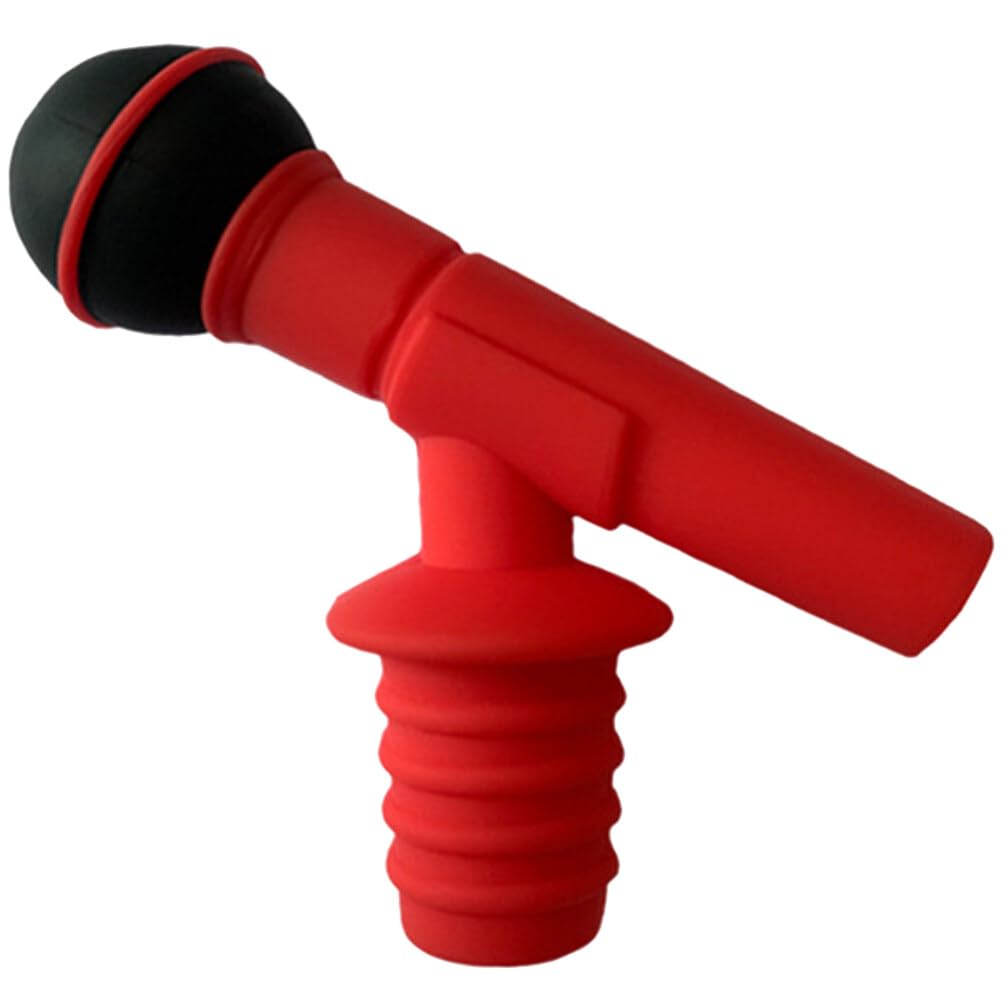 EXCEART Microphone Wine Stopper Silicone Bottle Plug Novelty Funny Wine Cork Seal for Kitchen Bar Party Use