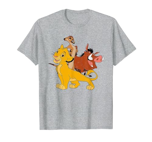 Image of Disney The Lion King Simba, Pumba And Timon T-Shirt, Men, Heather Grey, XX-Large