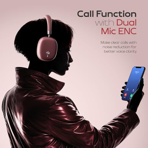 Image of Zebronics Silencio 200T Wireless Headphones, Hybrid ANC 48dB, Upto 100Hrs Playback, 40mm Drivers, Dual Mic ENC, BT v6.0, Gaming Mode, Dual Pairing, Touch Controls, App Support, AUX, Maroon