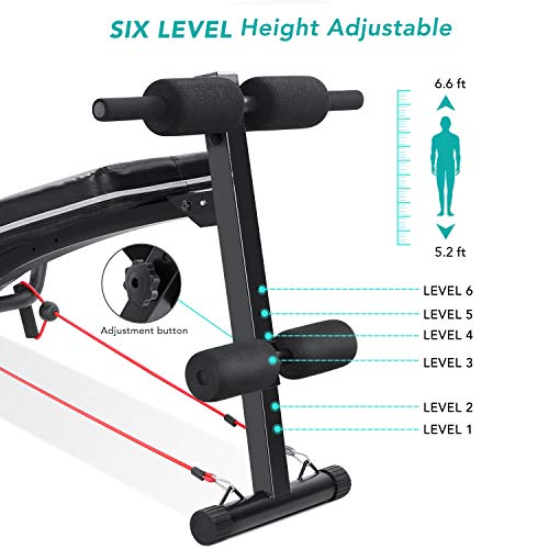 Sit Up Bench Workout Ab Exercise For Home Gym, MaxKare Multifunctional Bench Press Recline Adjustable