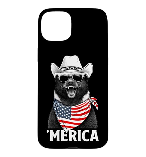 Honey Badger �A�����J���� �o���_�i �T���O���X �J�E�{�[�C�n�b�g �X�}�z�P�[�X iPhone 15 Plus �p