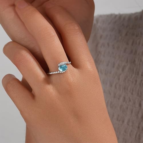 Ring Wedding White Gold 9K/14K/18K Women, Oval with Apatite, Band Rings Silver2
