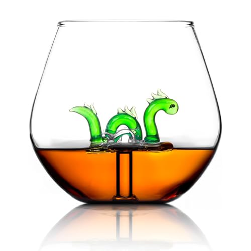 Bar Bespoke Loch Ness Glas - Scotchglas mit Nessie Glasfigur