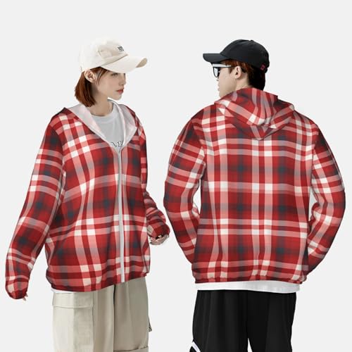 Chaqueta para hombre con protección solar UPF 50+ manga larga rojo miniatura 2