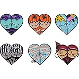 6pcs Halloween Heart Brooches Gothic Badge Brooches Sexy Butts Lapel Pins Spooky Jewelry Accessories for Women Girls