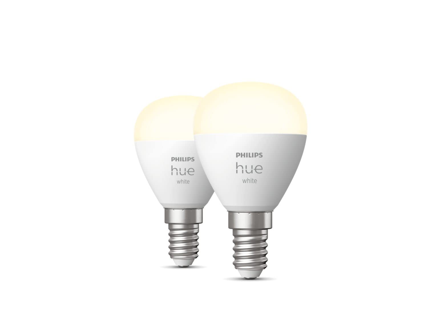 Philips Hue Philips Hue New White Smart Light Bulb Luster 2 Pack [E14 Small Edison Screw] with Bluetooth. Works with Alexa, Google Assistant and Apple Homekit