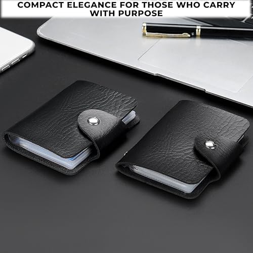 Image of Kraptick Pocket Cards Holder - Compact Lightweight Wallet for Credit and Debit Cards, Multi-Functional Card Organizer, Durable Card Carrier with 16 Slots for Easy Access & Storage (Black) (Pack of 2)