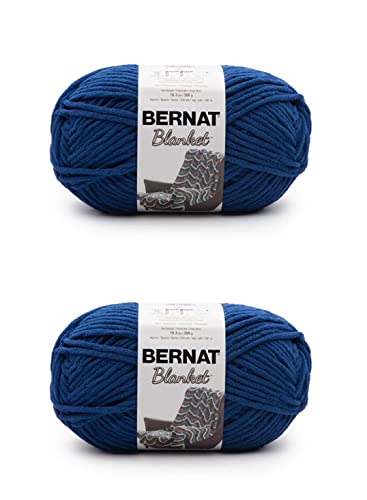 Image of Bernat Blanket Lapis Yarn - 2 Pack of 300g /10.5oz - Polyester - 6 Super Bulky - 220 Yards - Knitting /Crochet