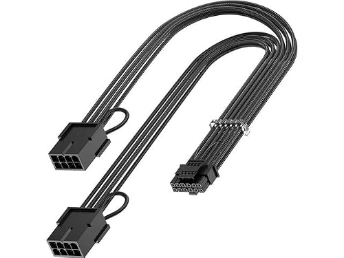 PCIE 5.0 RTX 4070Ti 16Pin GPU�d�������P�[�u���APCI-e 5.0 12VHPWR GPU�P�[�u���ϊ��A�_�v�^�[ 16Pin(12+4) �I�X to 2X8Pin ���X �����R�[�h GeForce RTX 4070 4070 S