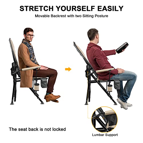 REALEAD Heated Camping Chairs - Fully Padded - Heated Folding Chairs for Outdoor Sports - Supports 400 lbs - Portable Heated Outdoor Camp Chairs for Sport Events - Concert - Battery NOT Included - Thumbnail 6