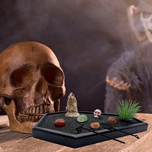 Caskka Coffin Zen Garden - Coffin Zen Garden For Desk - Coffin Desk Sand Zen Garden - Coffin Mini Zen Garden - Coffin Desk Decor Zen - Sand Garden For Office (Black Sand) #TOP7