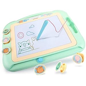 Etmury Magnetische Maltafel Zaubertafeln, Tragbar Magnettafel Zaubermaltafel Zeichenbrett mit 3 Form Stempeln 2…