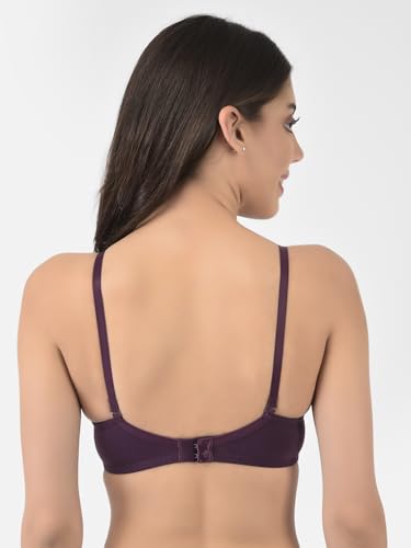 Image of Softline Women's Cotton-Rich Wire-Free Padded Bra | Full Coverage, Seamless & Breathable for Everyday Comfort | Soft Fabric with Supportive Fit for All-Day Wear
