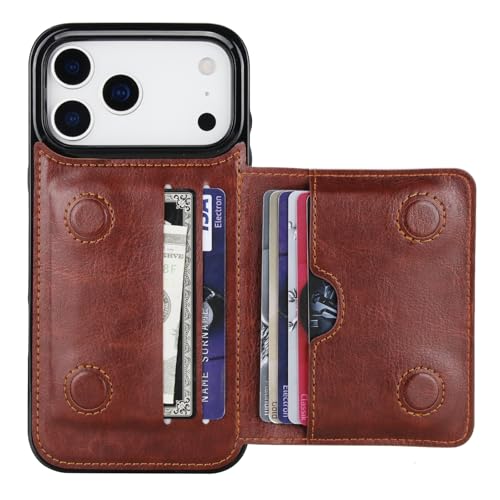 KIHUWEY for iPhone 18 Pro Max/17 Pro Max Wallet Case with Leather, Brown by KIHUWEY - Used condition - US$10.19