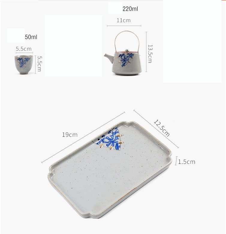 Ceramiczny zestaw filiżanek do herbaty z czajnikiem na popołudniową herbatę i podróż