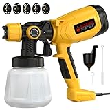 ROTTOGOON Electric Fence Paint Sprayer 550W with 1400ML Container Paint Sprayer with 5 Nozzles and 3 Patterns for Walls and Cabinets House Fence