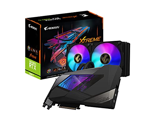 GIGABYTE AORUS GeForce RTX 3080 Ti Xtreme WATERFORCE 12G Graphics Card, Waterforce Cooling System, 12GB 384-bit GDDR6X, GV-N308TAORUSX W-12GD Video Card