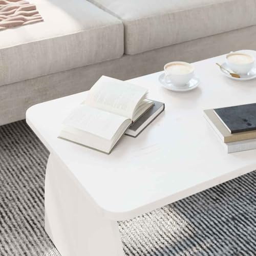 Table basse blanche pin massif rectangulaire pour optimiser les petits salons