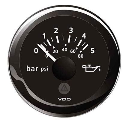 VDO - Indicador de presión de aceite 0-5 bar 80 psi negro