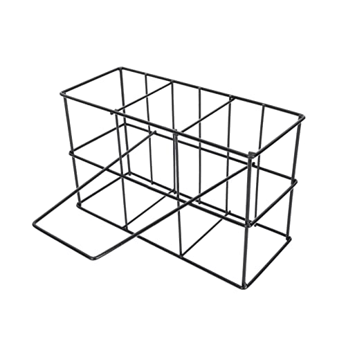 PRETYZOOM Bottle Basket Beer Carrying Rack Sturdy Iron Bottle Holder for Bar Restaurant -Aging Design Creative Storage for Beverages and More