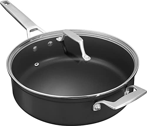 MSMK Non Stick Frying Pan with Lid, 26cm Induction Frying Pan, Nonstick Pan Oven Safe and Dishwasher Safe, Oven Proof Frying Pans for Steak, Grey, Suitable for All Stoves