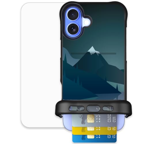 Scooch for iPhone 16 Plus Wallet Case Card Holder, Wingmate, Midnight Ridge