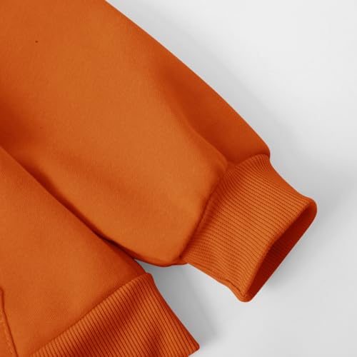 Kids Pullover Hoodies Plain Cute Hoodie Sweatshirts Oversized Thin Lightweight School Tops (Orange, 18-24 Months)4