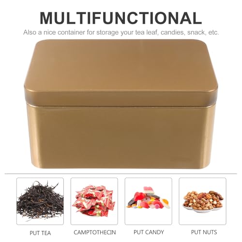 DOITOOL Red Rectangular Tinplate Box Tea Leaf Storage Home Organizer 13x8x6cm Color - Image 5