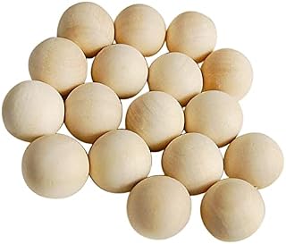 Fenteer 100pcs Bulk Wholesale No Hole 10mm/14mm/20mm/25mm Round Ball Wooden Beads Painting Woodworking DIY Craft, 10mm