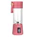Portable USB Personal Blender Juicer Cup for Smoothies Shakes,Mini Travel Blender,Upgrade 6 Blades,Rechargeable,380ml (Pink)