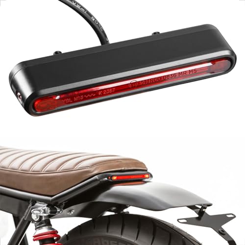 evermotor 6-58V Feu Arrière de Moto, E24, Homologué StVZO pour Vélo Électrique, Feu Arrière de Moto Universel à LED, Câble de 1200mm, pour Porte-Bagages...