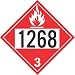 GC Labels-P309c1268, Flammable Class 3 UN1268 Removable Vinyl DOT Placard, Package of 50 Placards