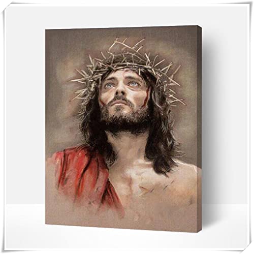 DPLEFO Jesus Diamond Painting Kits for Adults Full Round Drill Kits Religious Figure Canvas Painting Cross Stitch Kits Christmas Gifts