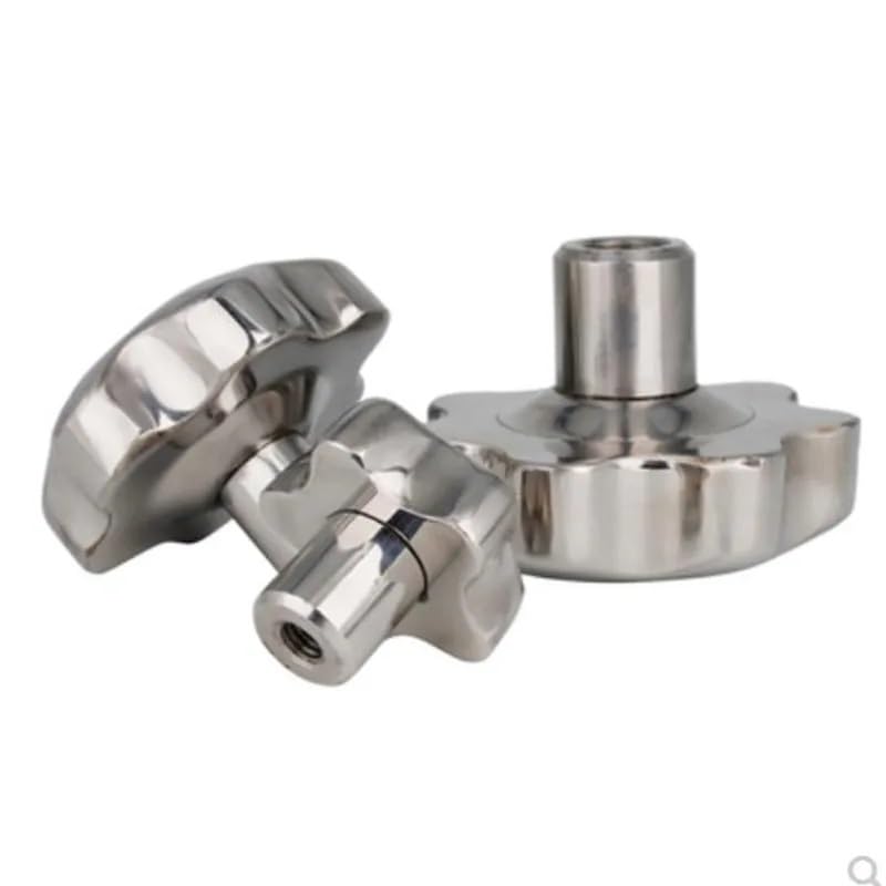 1pc M6 M8 M10 M12 Stainless Steel 304 Female Thread Star Knob Handles Star Shaped Clamping Nuts Knobs Plum Hand Wheel(M6 Head 48mm)