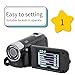 Kids Videokamera-Camcorder, 16x 1080P 30fps Vlogging Kamerarecorder mit Drehbarem 2,7-Zoll-TFT-Bildschirm, Class10 U3-Chip, Fülllicht, Eingebautem Lautsprecher, Support 32GB Expandable(Schwarz)
