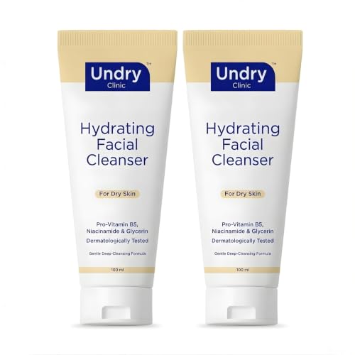 Image of Undry Hydrating Facial Cleanser | Gentle Deep-Cleansing Gel with Pro-Vitamin B5, Niacinamide & Glycerin | For Dry Skin | Dermatologically Tested | 100ml