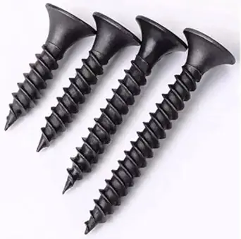 LP London Paree (6x25 MM) Drywall Screws and Gypsum Screw Varieties: Hardened Carbon Steel, Flat Head Bugle Head, Coarse and Fine Thread Screws for Wood, Plywood, Plasterboard-400 PCS (BLK Screw-21)