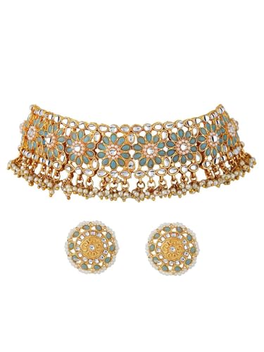 Juego de joyas para bodas y fiestas tradicionales con cuentas blancas y oro